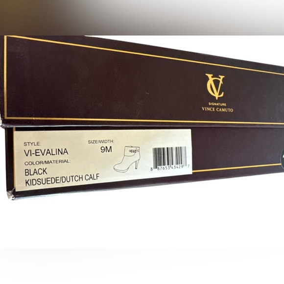 Vince Camuto Women’s Size 9M Stiletto Black Suede Ankle Booties Vi-Evalina w/box - Picture 9 of 10